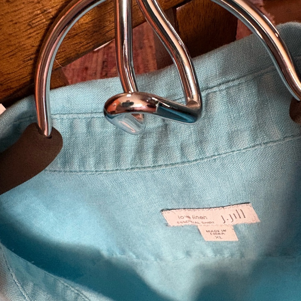 J. Jill Light Blue Linen Shirt